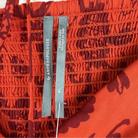 Anthropologie Two-Piece Set Beaded Bandeau Tie Front Top & Smocked Mini Skirt XL - Picture 9 of 11